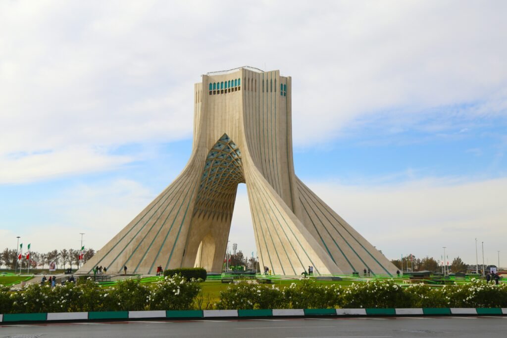 Azadi Tower in Tehran Iran during US Iran ceasefire period