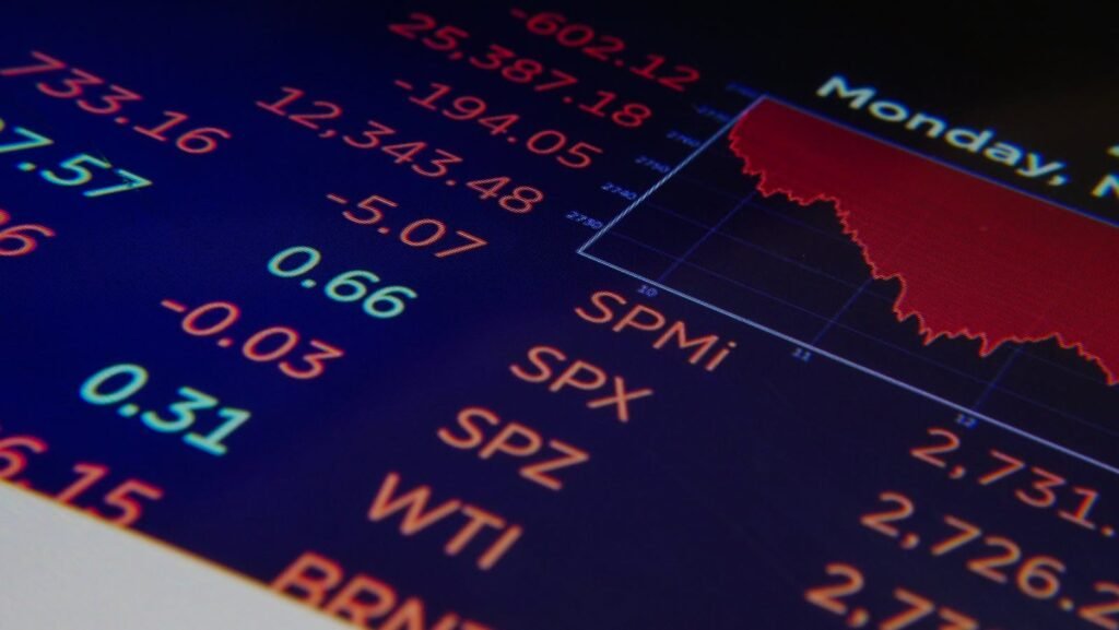 Stock market chart showing falling trend bond yields oil prices Friday May 15 2026 selloff