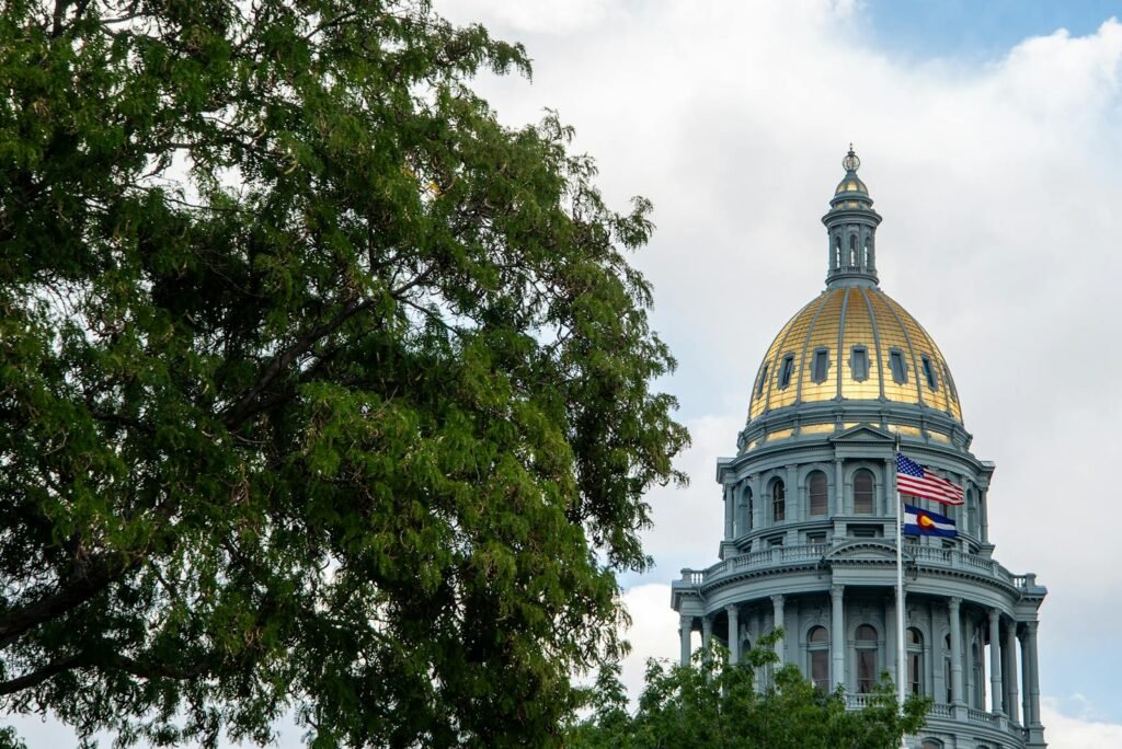 Colorado State Capitol building Denver where Gov Jared Polis commuted Tina Peters sentence