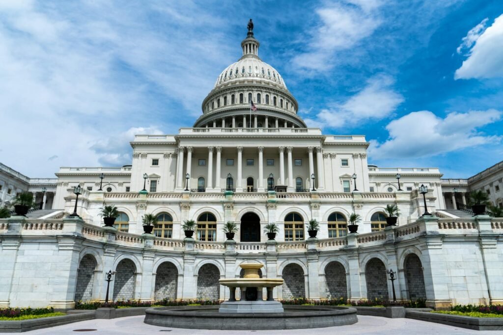 US Capitol building Washington where Senate weighs 1 billion dollar Trump White House ballroom security funding