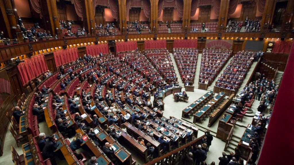 A diplomatic conference setting representing the US-Iran Switzerland talks